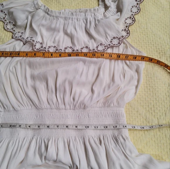 Ramy Brook Off-the-Shoulder Cynthia Flounce Mini Dress Size L - Picture 13 of 14